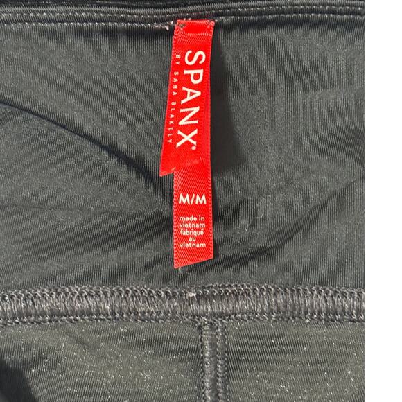 Spanx Velvet Shine Black Gold Shimmer Leggings, Size M - Picture 7 of 8